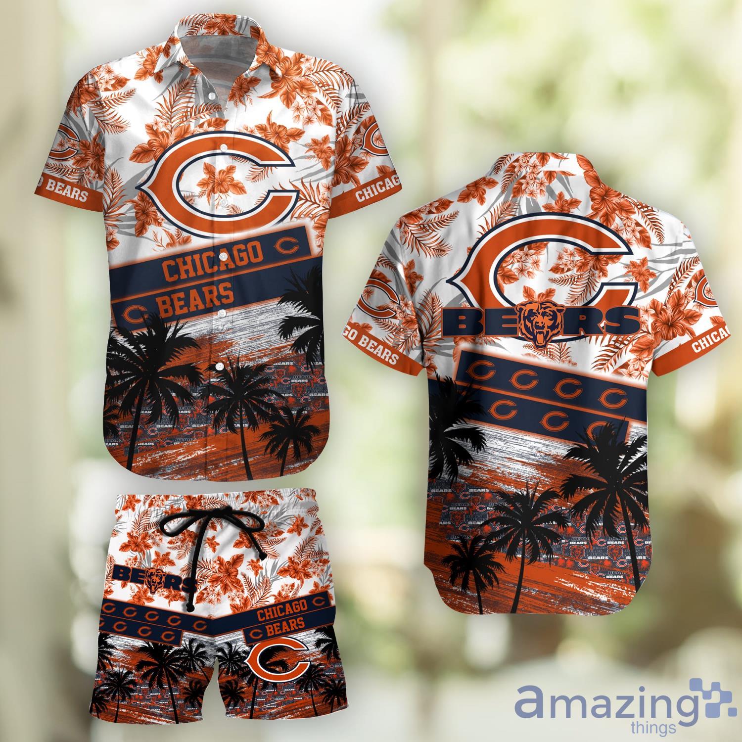 Chicago Bears NFL Graphic Tropical Pattern Style Summer 3D