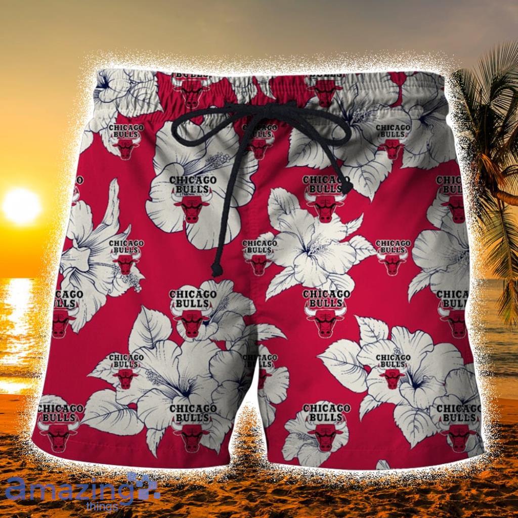 Chicago Bulls Tropical Floral Hawaiian Shorts Gift For Fans Product Photo 1