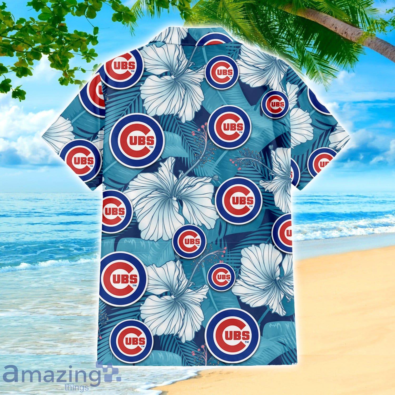 Cubs Hawaiian Shirt Hibiscus Palm Leaf Pattern Chicago Cubs Gift