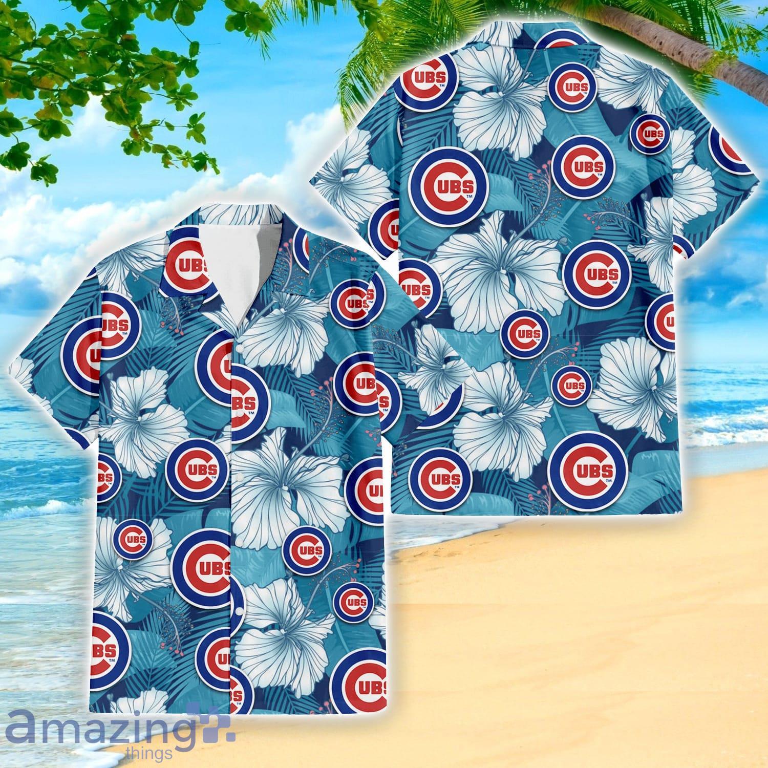 Chicago Cubs Hibiscus Turquoise Banana Leaf 3D Hawaiian Shirt For Men And Women Product Photo 1