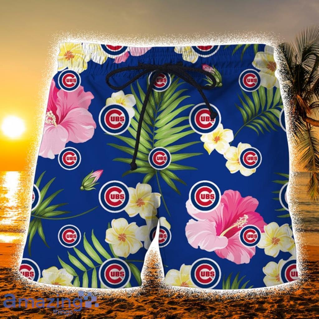 Chicago Cubs Summer Floral Hawaiian Shorts Gift For Fans Product Photo 1