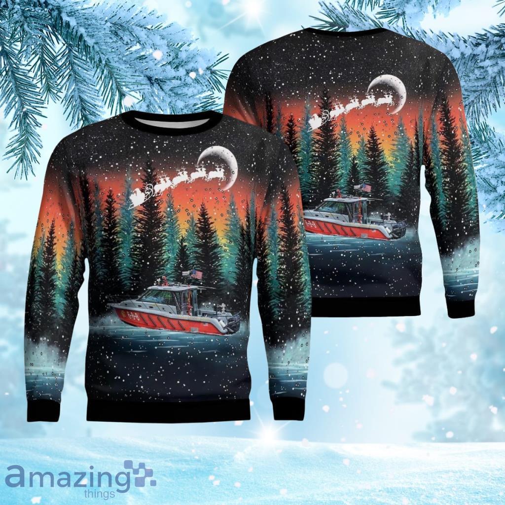 Chicago Fire Department Cfd Illinois Eugene Blackmon Fireboat Aop Ugly Sweater 3D Gift For Men And Women Product Photo 1
