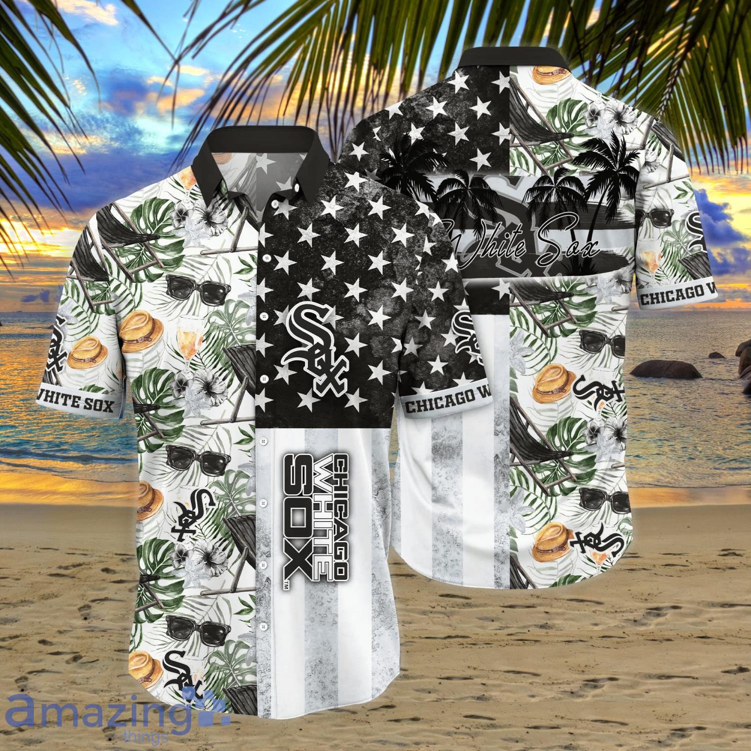 Chicago White Sox MLB Flower Pattern Summer 3D Hawaiian Shirt