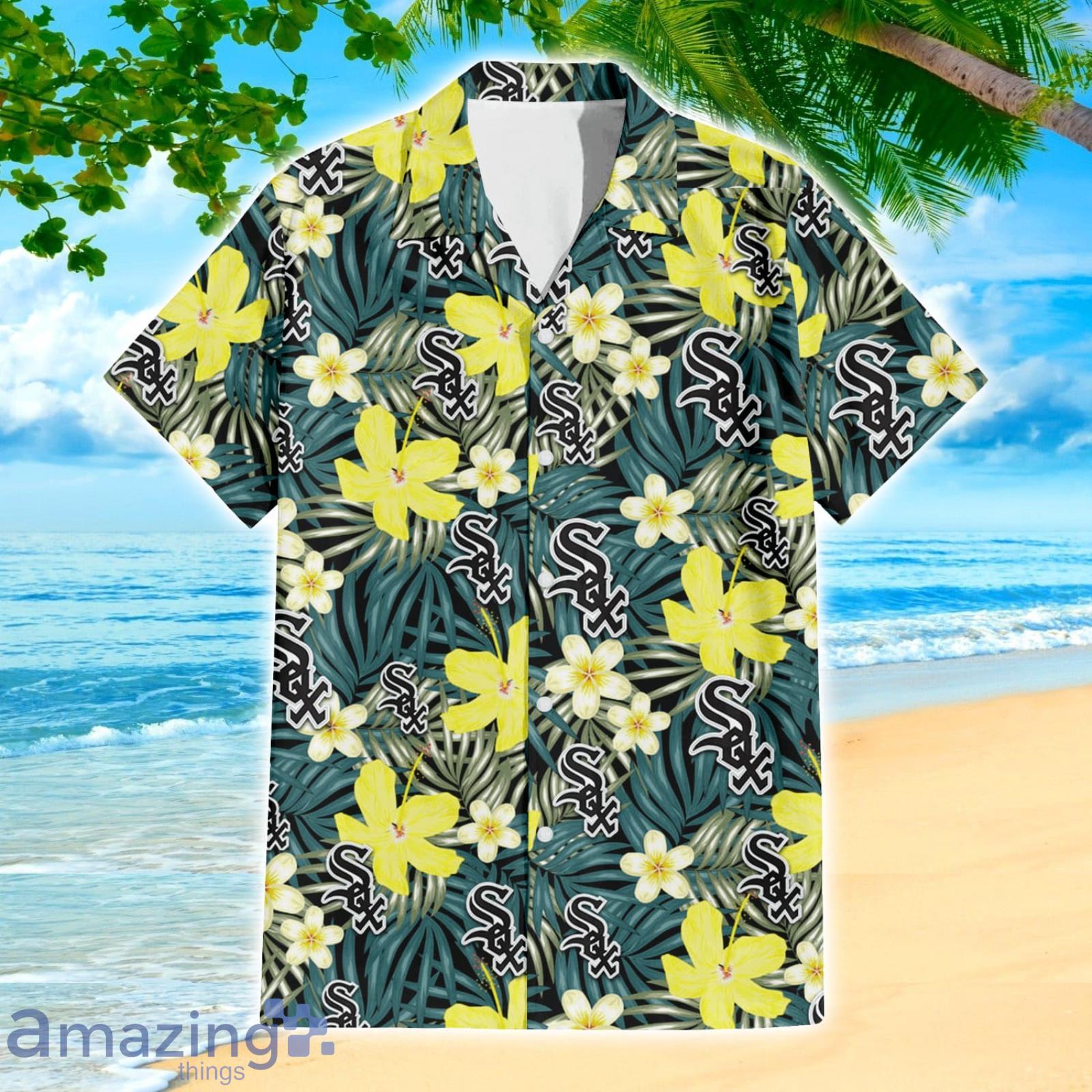 Chicago White Sox Yellow Flower Green Palm Leaf Tropical 3D