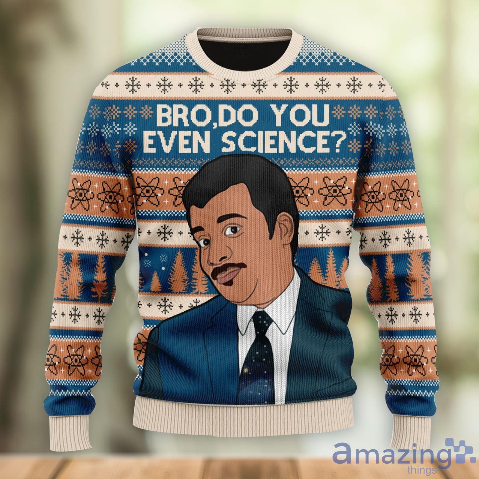 Christmas Gift Bro Do You Even Science Men And Women Ugly Christmas Sweater Product Photo 1