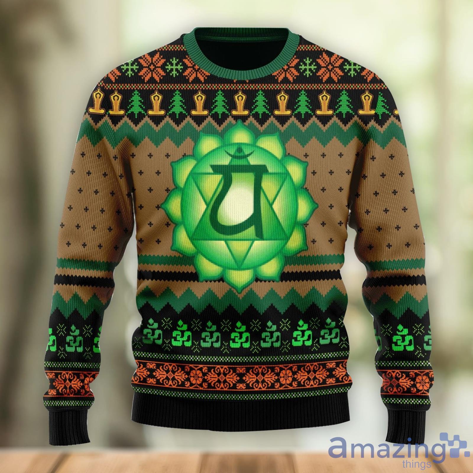 Christmas Gift Heart Chakra Men And Women Ugly Christmas Sweater Product Photo 1