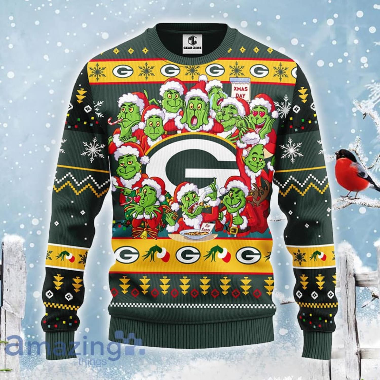 Green Bay Football Green Bay Knit Pattern 3D NFL Ugly Christmas