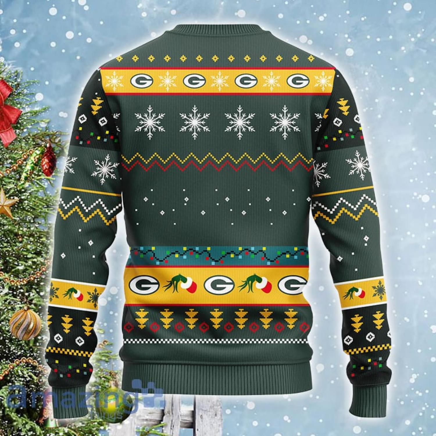 Green Bay Packers Christmas Pattern Knitted Ugly Sweater AOP For