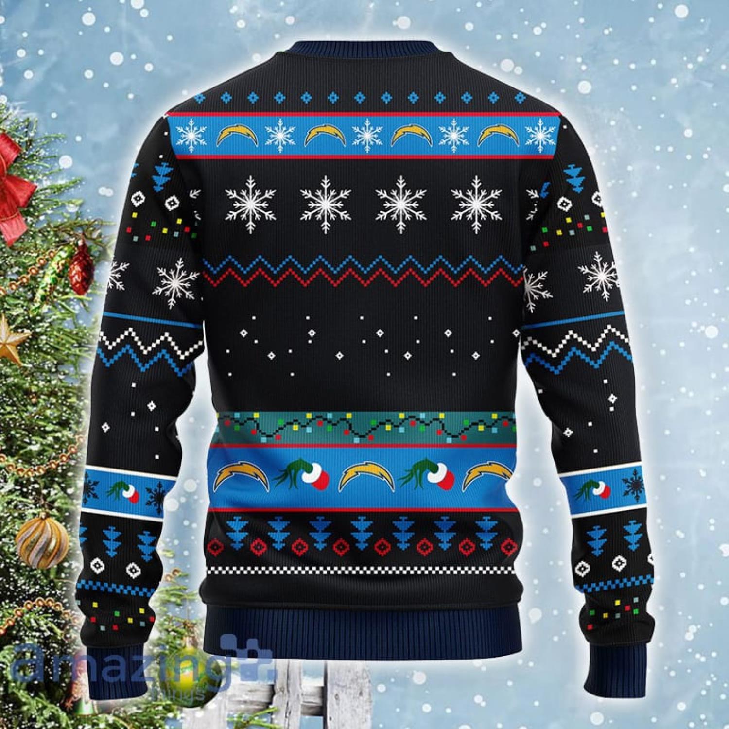 Christmas Gift NFL San Diego Chargers Cute 12 Grinch Face Xmas Day Ugly  Christmas Sweater