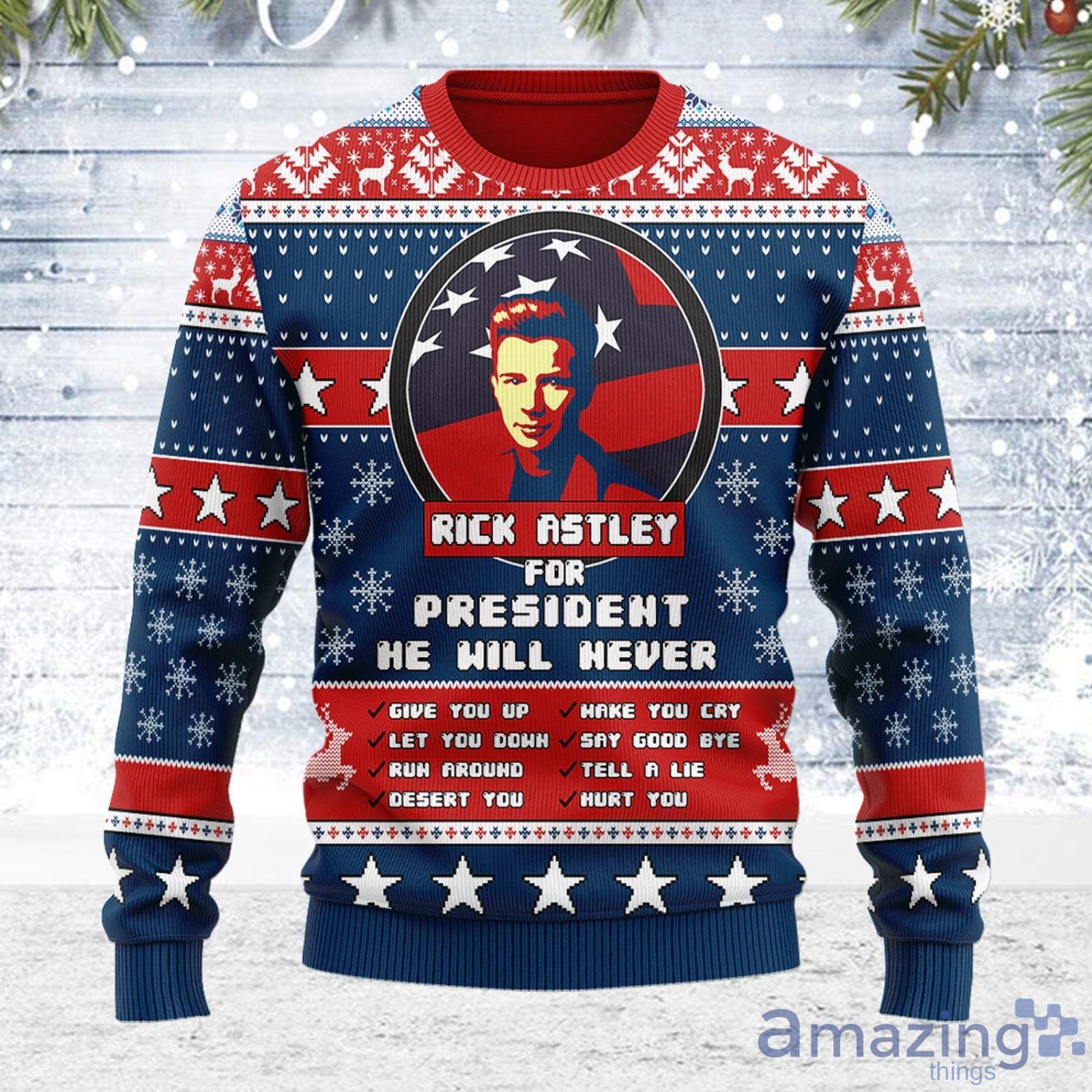Christmas Gift Rick Astley for President 2020 Men And Women Ugly Christmas Sweater Product Photo 1 Christmas Gift Rick Astley for President 2020 Men And Women Ugly Christmas Sweater Product Photo 1