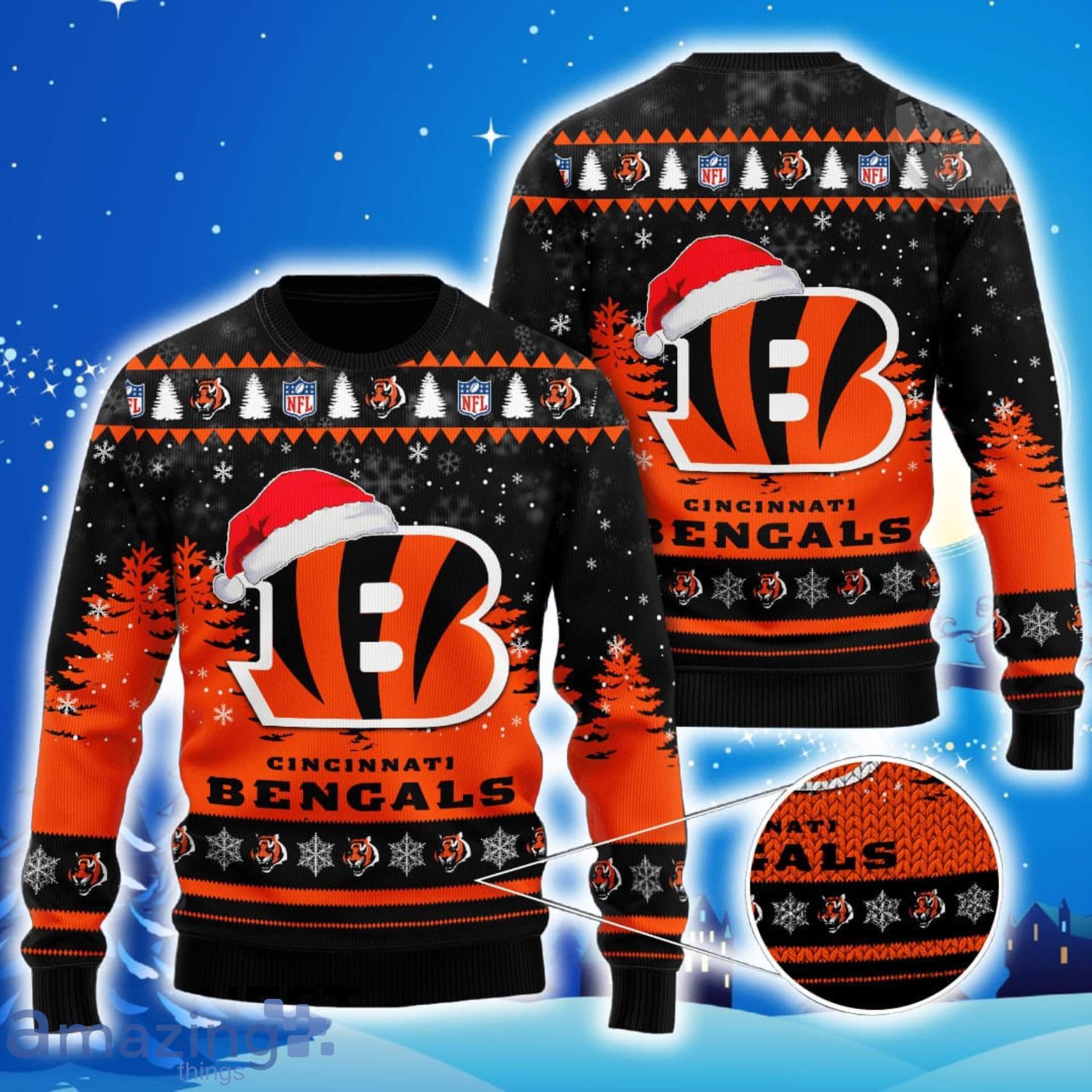 Cincinnati Bengals All Over Print Christmas Knitting Ugly Sweater