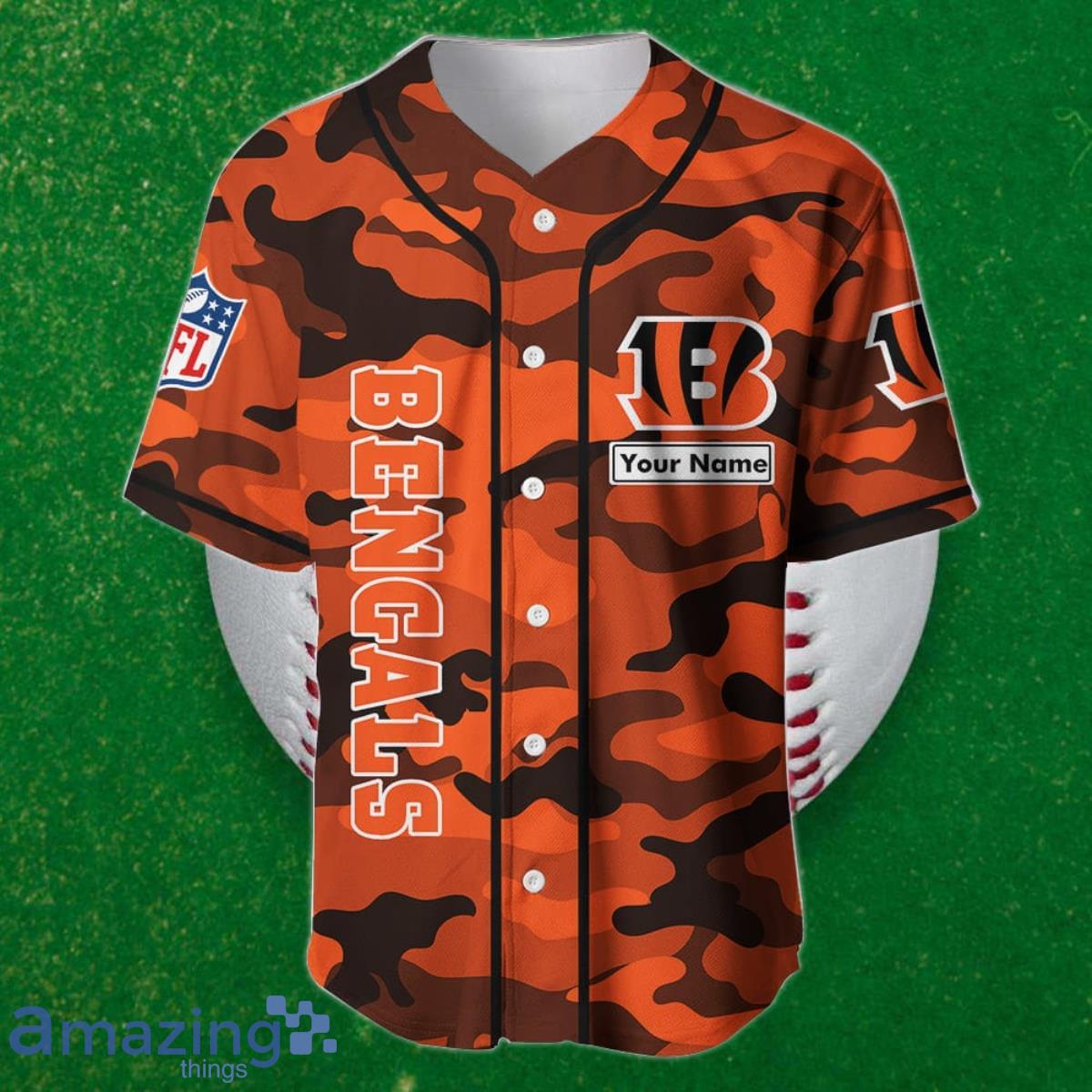 Cincinnati Bengals Custom Name Baseball Jersey NFL Shirt Best Gift For Fans