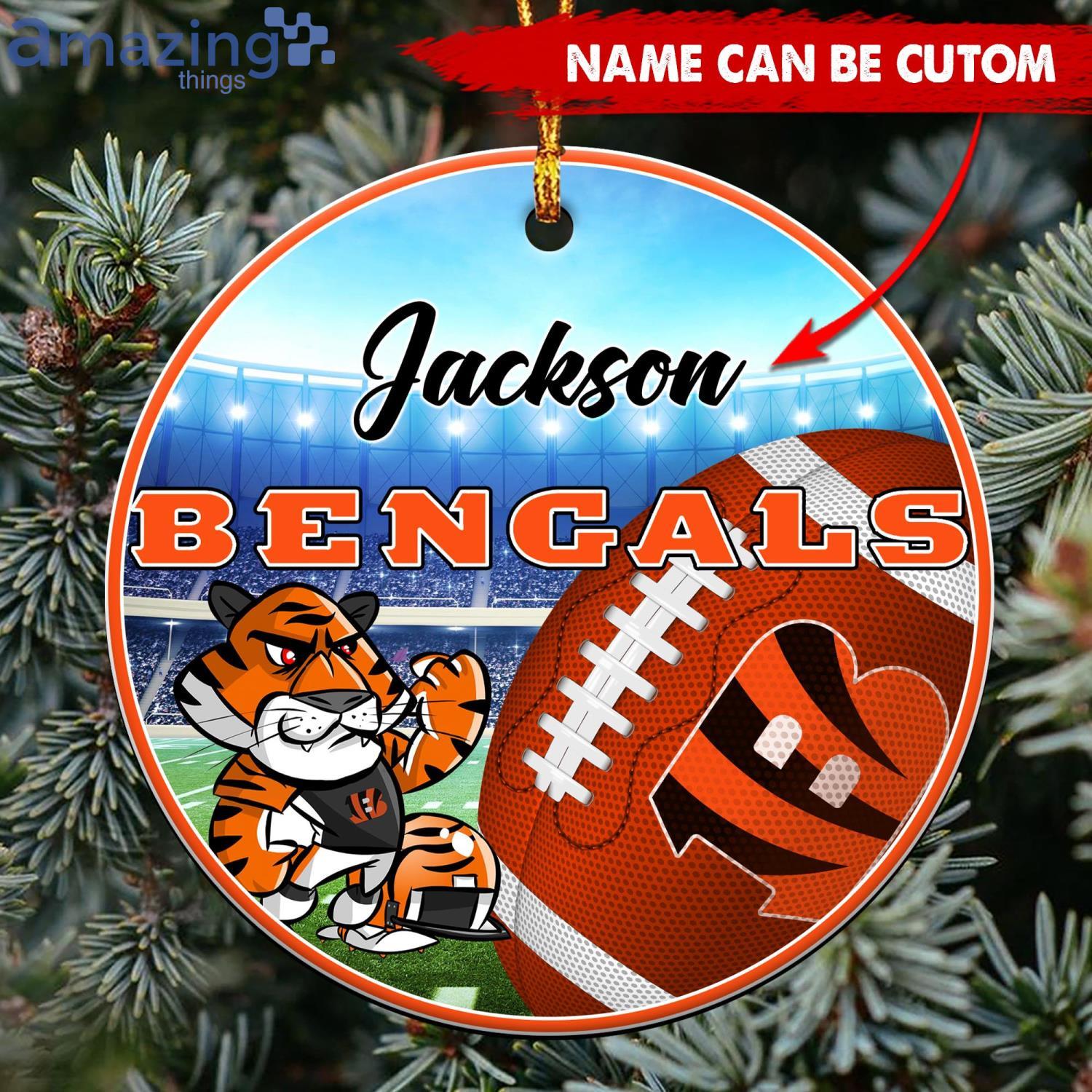 Cincinnati Bengals NFL Fans Christmas Ornament Custom Name