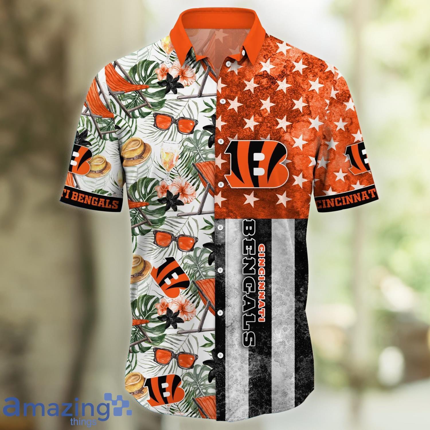 NFL Cincinnati Bengals orange black New Trending Summer Hawaiian