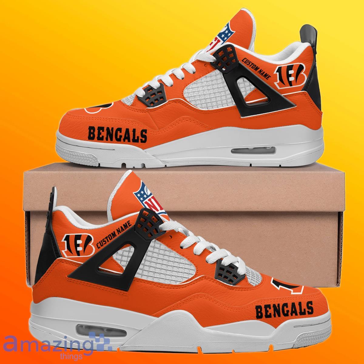 Cincinnati Bengals Personalized Air Jordan 4 Sneaker, Bengals NFL