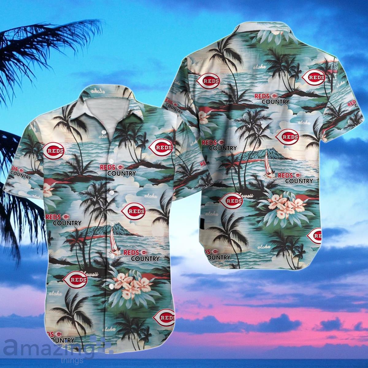 Cincinnati Reds Hawaiian Short Sleeve Shirt 3d All Over Print Men Women  Unisex Best Gift Ideas