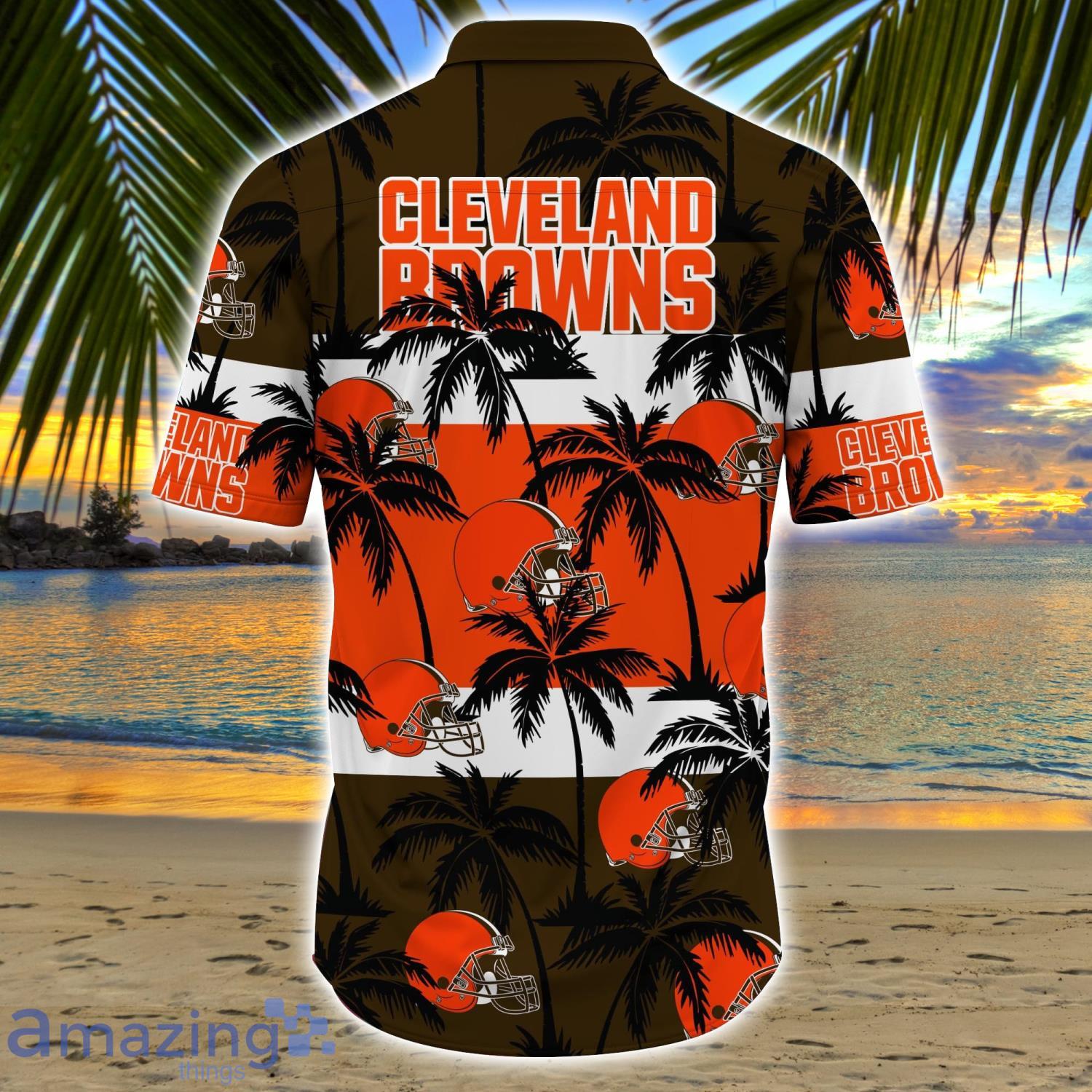 Cleveland Browns All Over Print Logo And Coconut Trending Summer Gift Aloha Hawaiian Shirt image Cleveland Browns All Over Print Logo And Coconut Trending Summer Gift Aloha Hawaiian Shirt Product Photo 3