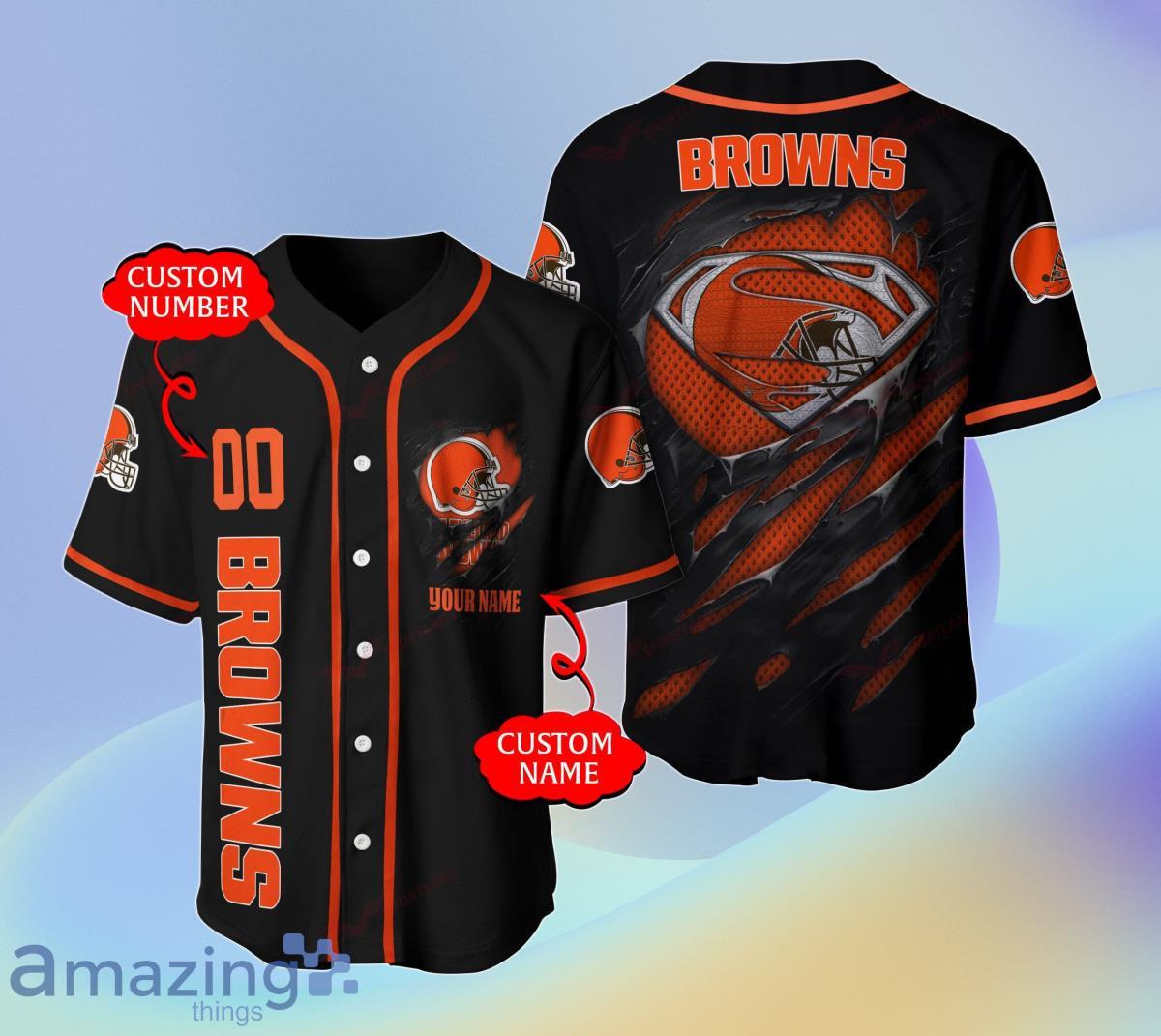 Cleveland Browns Personalized NFL Swoosh Pattern Jersey Baseball