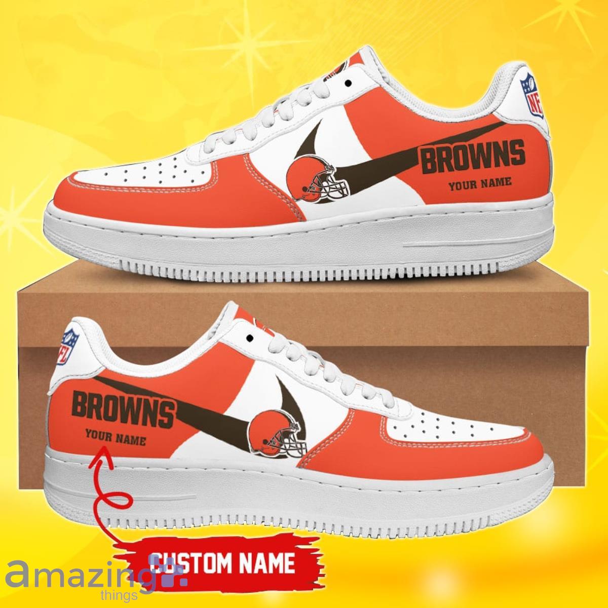 Cleveland Browns Custom Ball Air Force Shoes For Fans