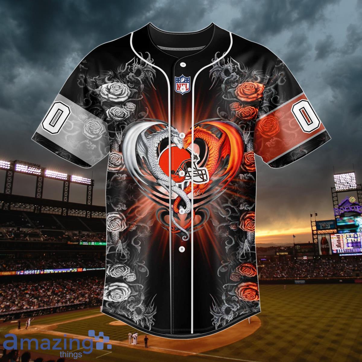 Cleveland Browns Baseball Jersey Shirt NFL Fan Gifts Custom Name