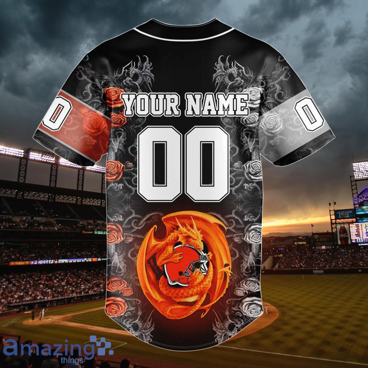 Cleveland Browns Baseball Jersey Shirt NFL Fan Gifts Custom Name