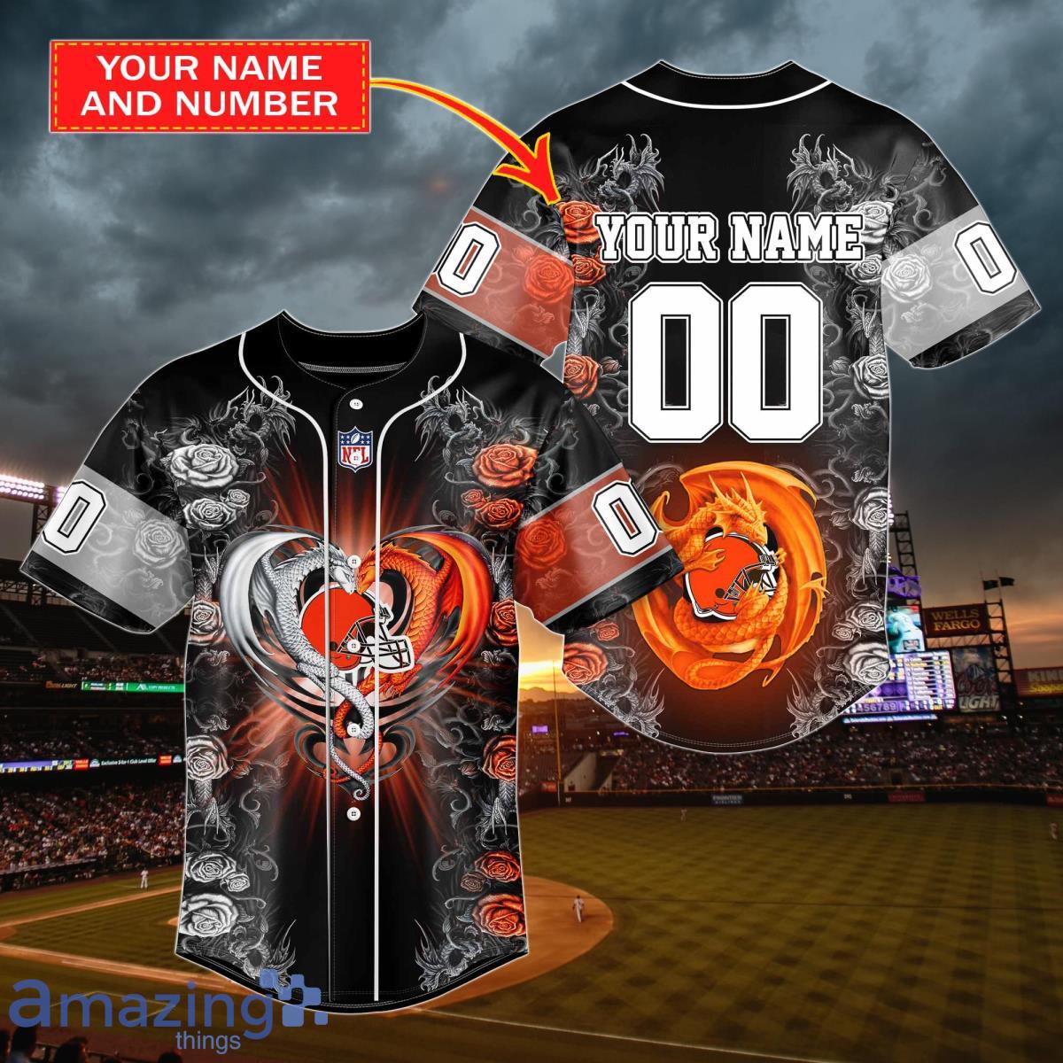 Cleveland Browns Baseball Jersey Shirt NFL Fan Gifts Custom Name