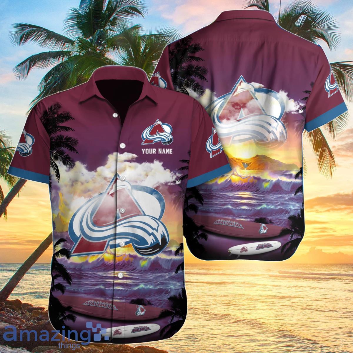 Colorado Avalanche Retro NHL 3D Hawaiian Shirt And Shorts For Men