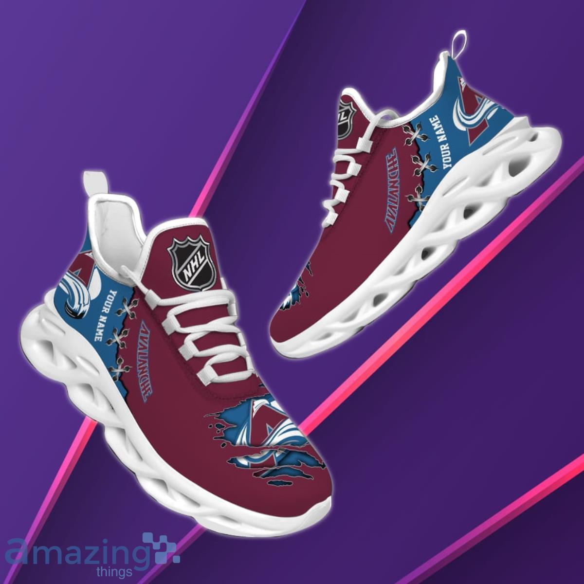 Colorado Avalanche Custom Name NHL New Luxury Max Soul Shoes Gift For Fans  Running Sneaker - Banantees