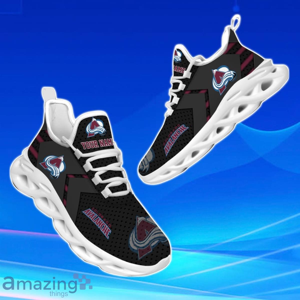 Colorado Avalanche Personalized NHL Sport Black Max Soul Shoes Style Gift  For Fans