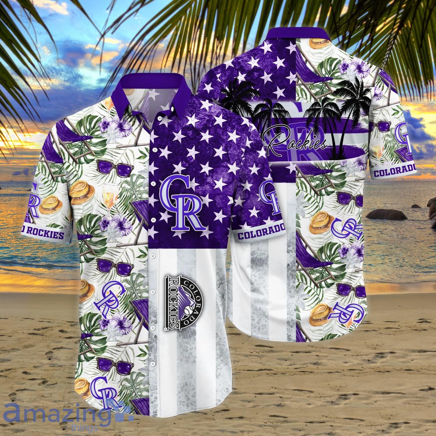 Colorado Rockies MLB Flower Funny Summer Beach Pattern Aloha Hawaiian Shirt