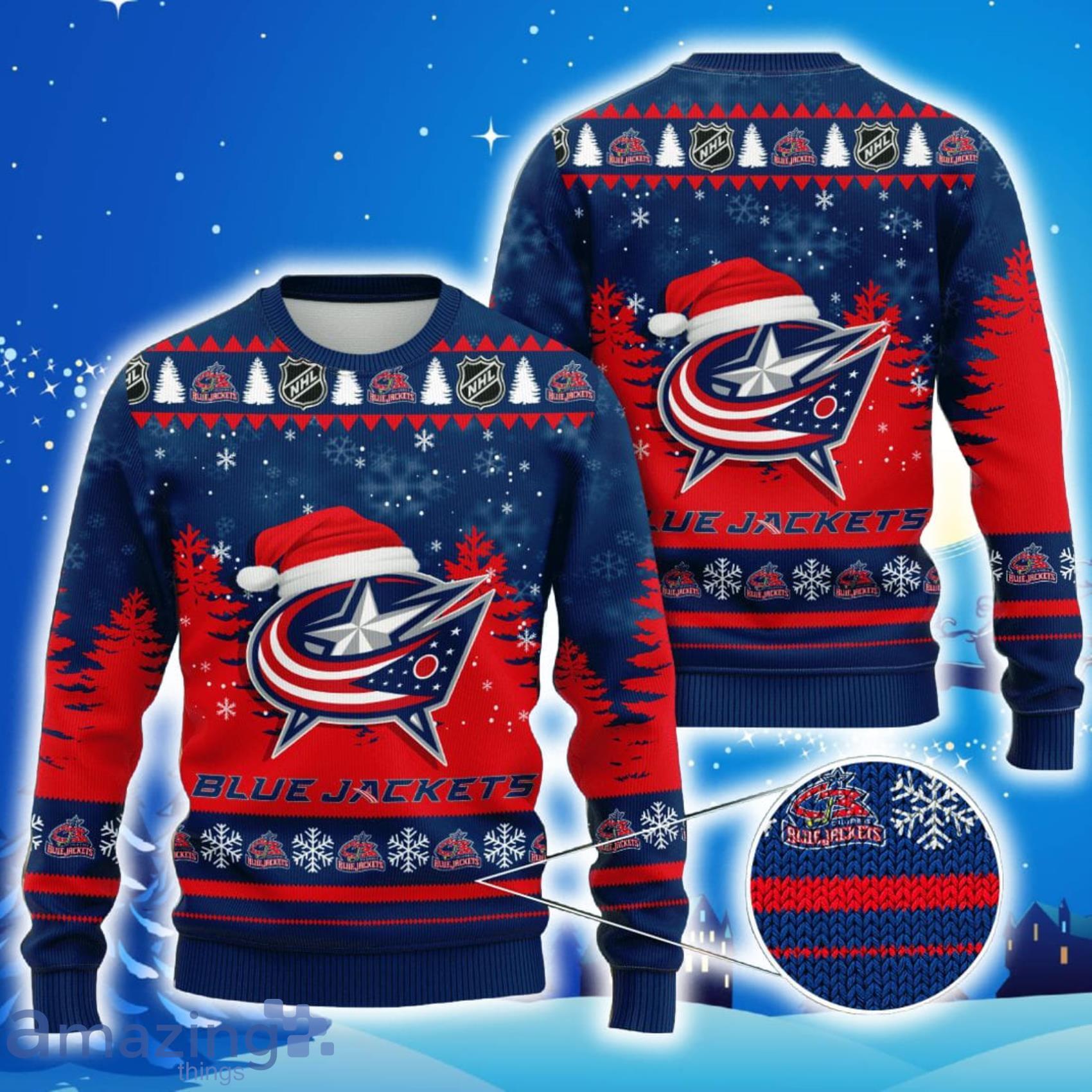 Christmas Gift NHL Columbus Blue Jackets Cute 12 Grinch Face Xmas Day Men  And Women Ugly Christmas Sweater - Freedomdesign