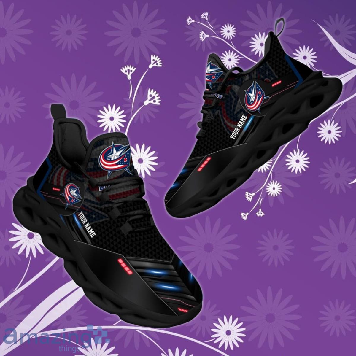 Columbus Blue Jackets Personalized NHL Sport Black Max Soul Shoes Style Gift For Fans image Columbus Blue Jackets Personalized NHL Sport Black Max Soul Shoes Style Gift For Fans Product Photo 3
