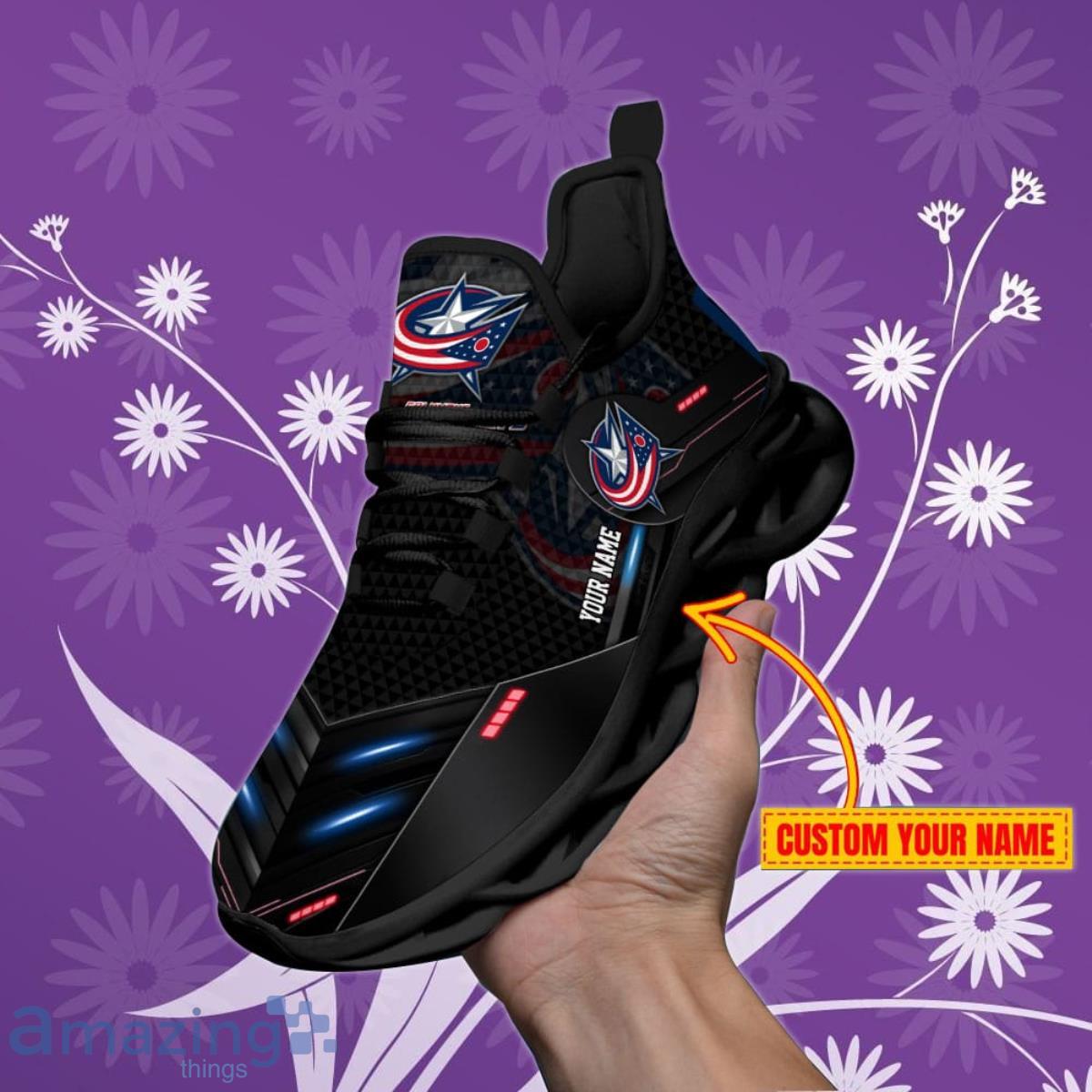 Columbus Blue Jackets Personalized NHL Sport Black Max Soul Shoes Style Gift For Fans Product Photo 1 Columbus Blue Jackets Personalized NHL Sport Black Max Soul Shoes Style Gift For Fans Product Photo 1