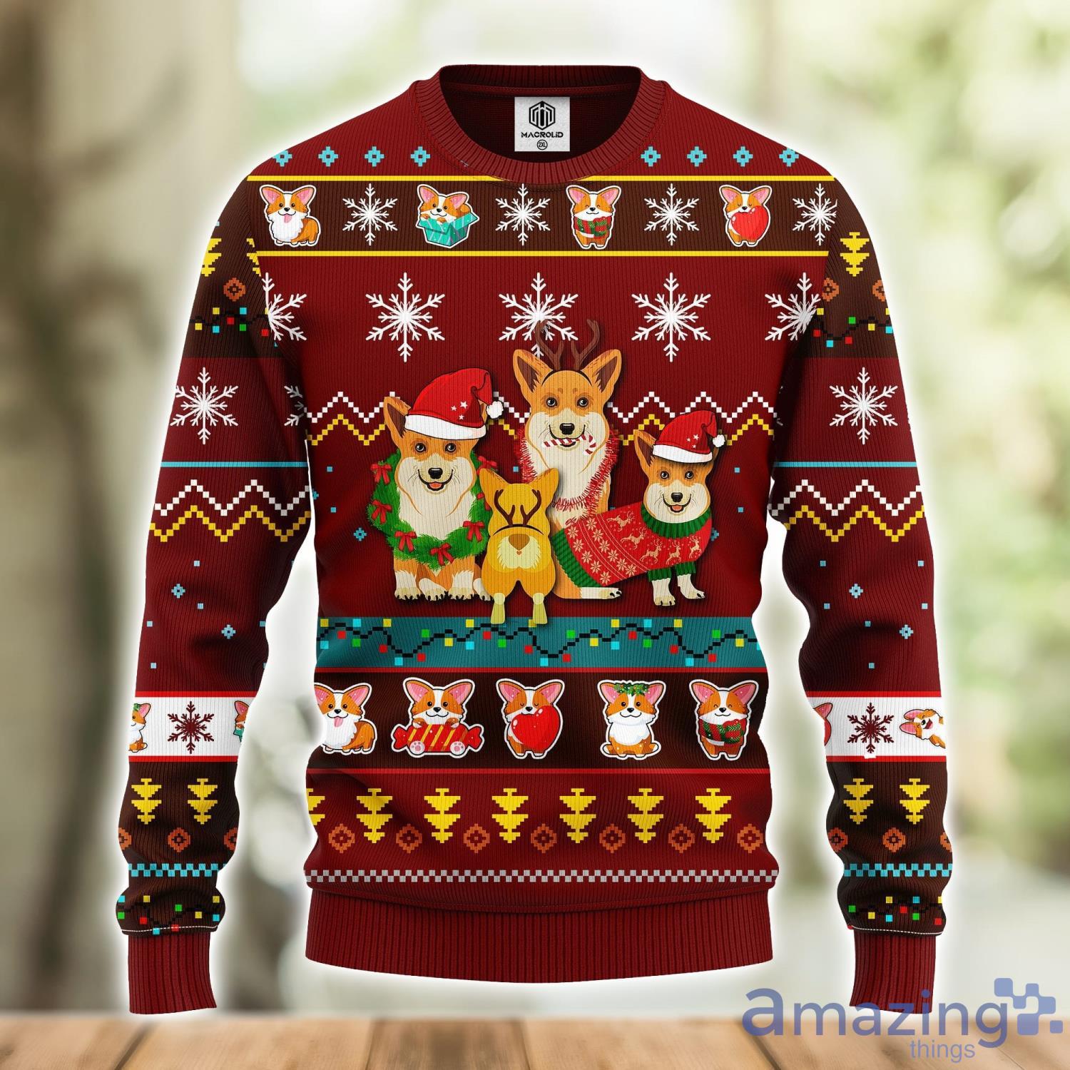 Corgi Cute Ugly Christmas Sweater Red Brown 1 Amazing Gift Men And