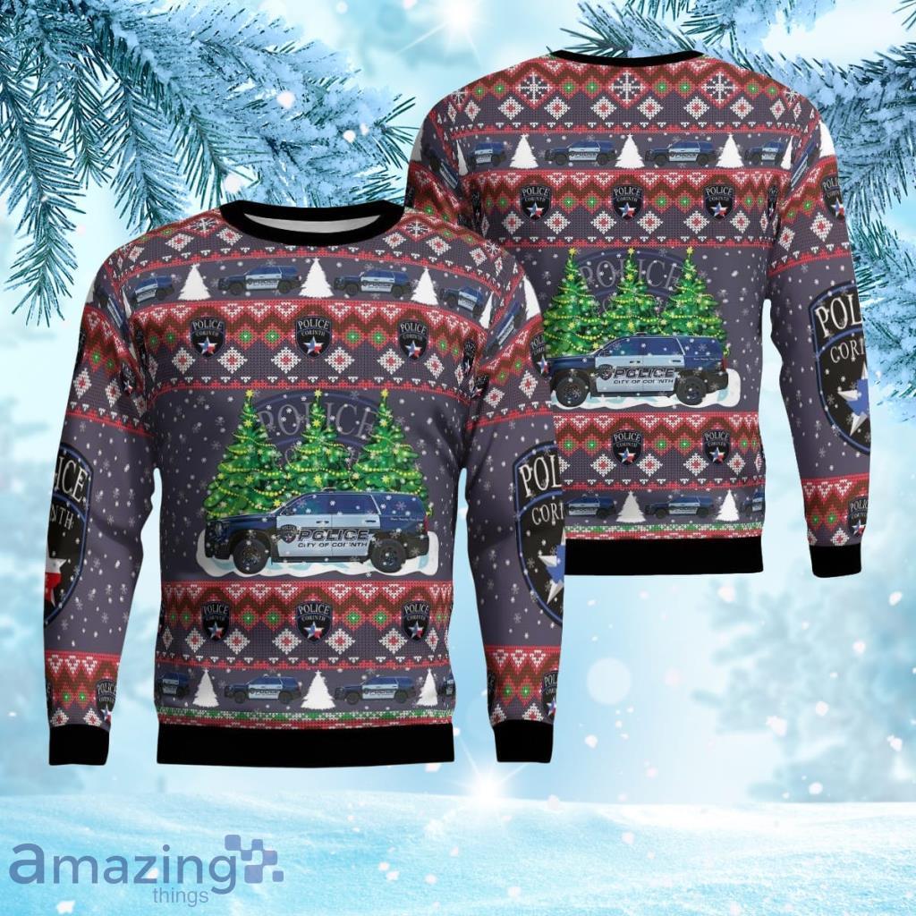 Corinth, Texas, Corinth Police Department Aop Ugly Sweater 3D Gift For Men And Women Product Photo 1