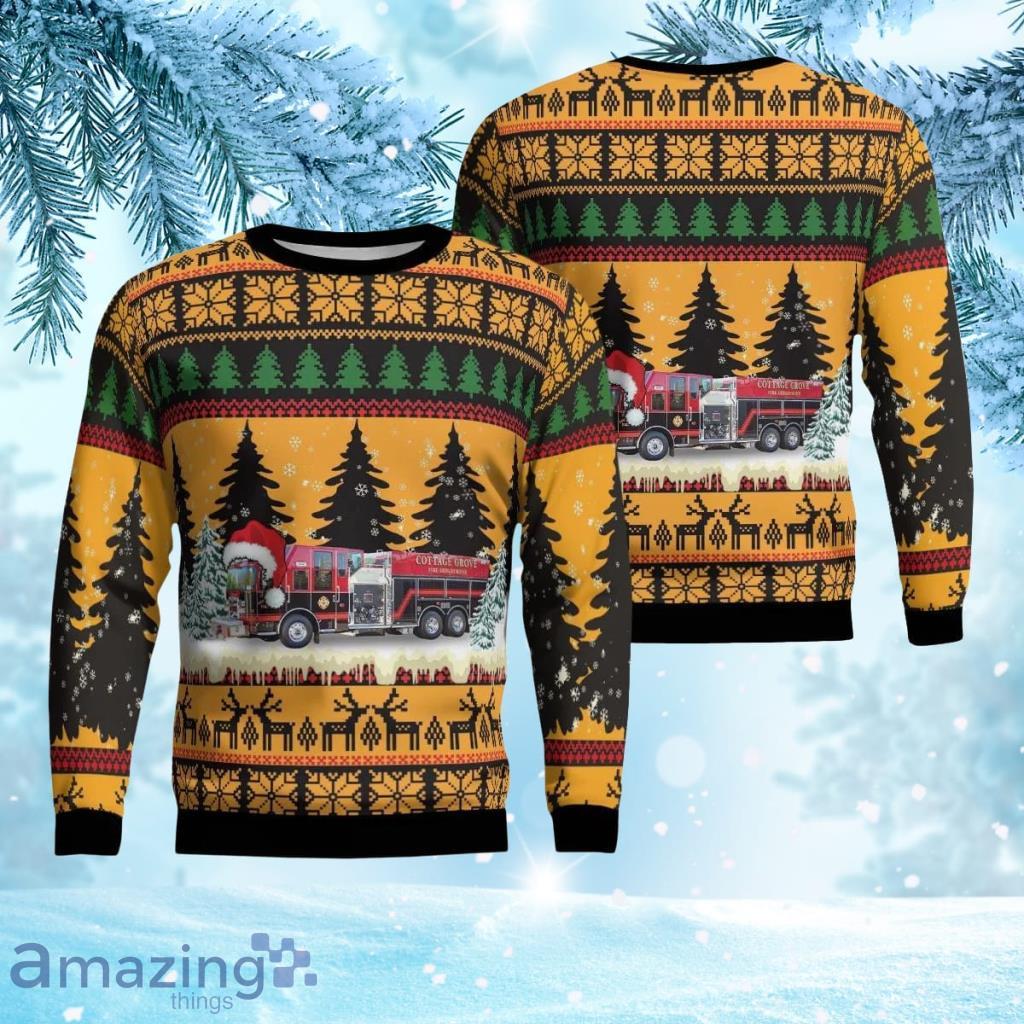 Cottage Grove, Wisconsin, Cottage Grove Fire Department Aop Ugly Sweater 3D Gift For Men And Women Product Photo 1 Cottage Grove, Wisconsin, Cottage Grove Fire Department Aop Ugly Sweater 3D Gift For Men And Women Product Photo 1