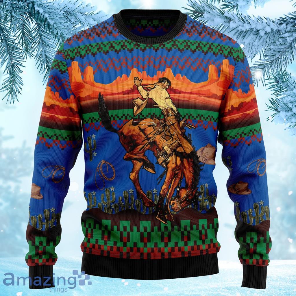 Cowboy Desert Ugly Christmas Sweater 3D Product Photo 1