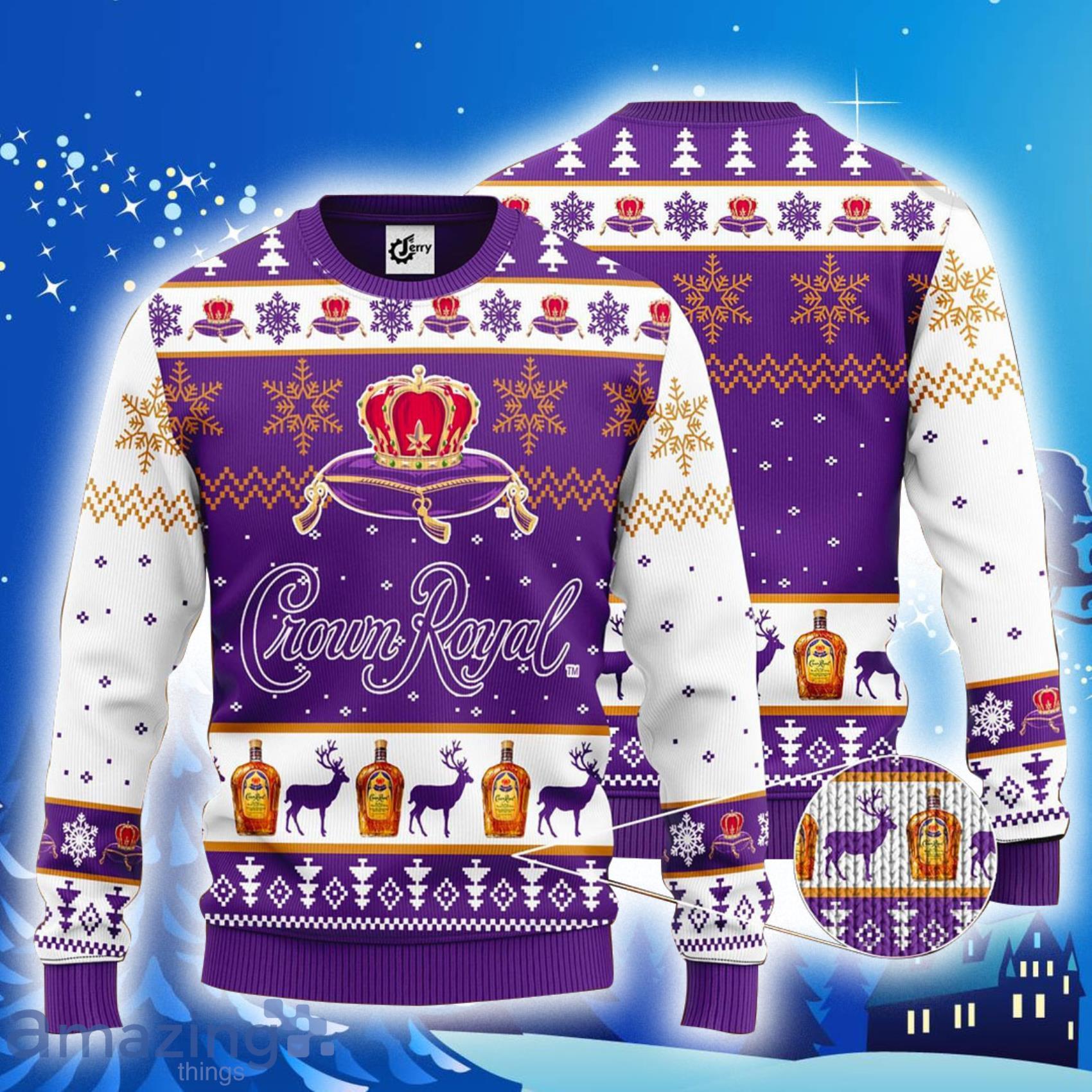 Crown Royal All Over Print Christmas Knitting Ugly Sweater Product Photo 1