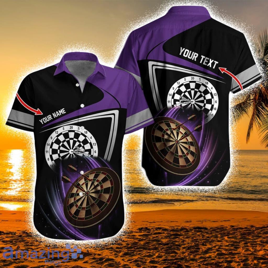 Customized Name And Text Darts Personalized Darts Team Uniforms Hawaiian Shirts - Gift For Darts Lovers Product Photo 1