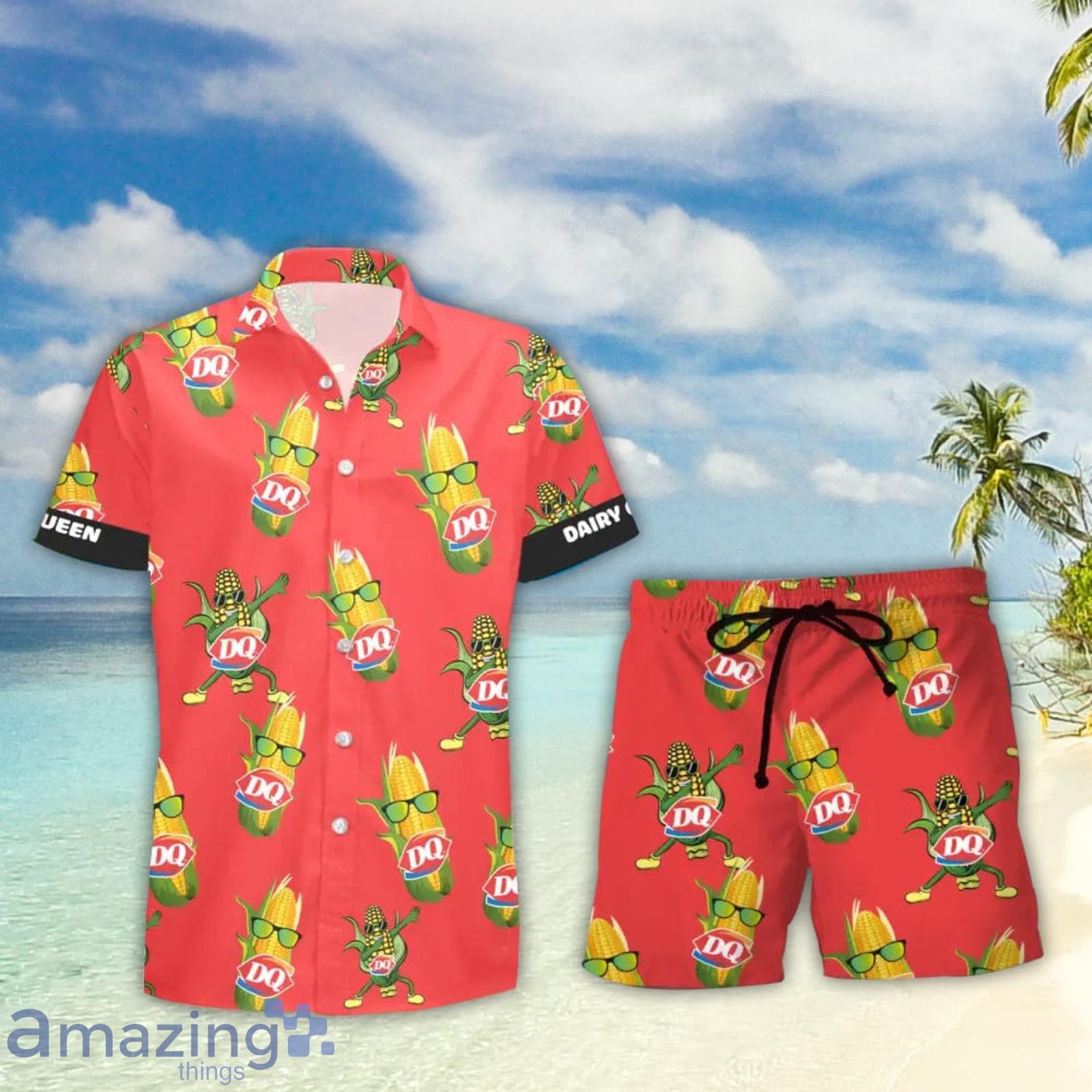 Dairy Queen Funy Corn Aloha Hawaiian Shirt And Shorts Summer Gift Product Photo 1