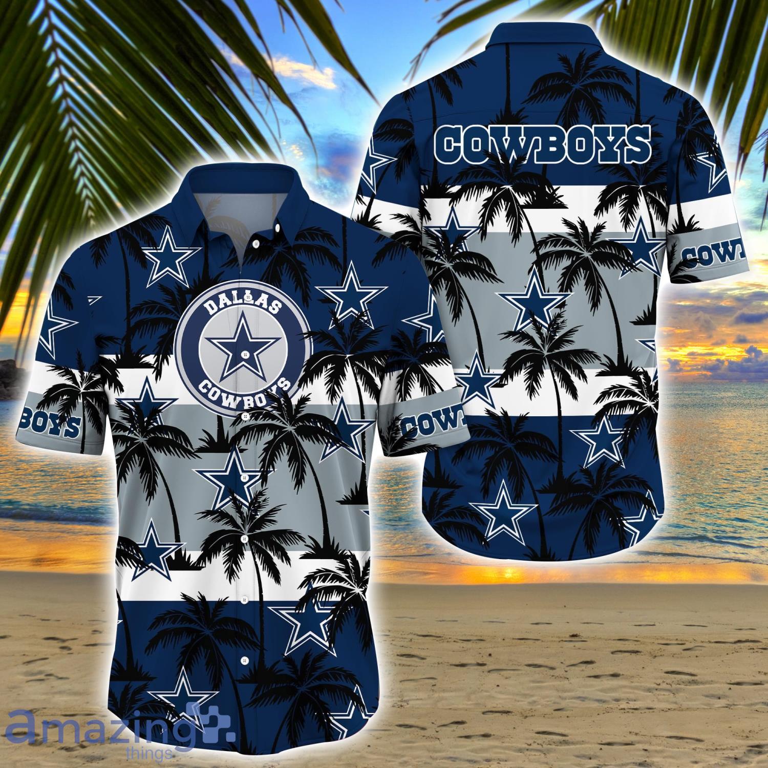 Nfl Dallas Cowboys Custom Name Star In Coconut Forest Trendy Hawaiian Shirt  Aloha Shirt - Trendy Aloha