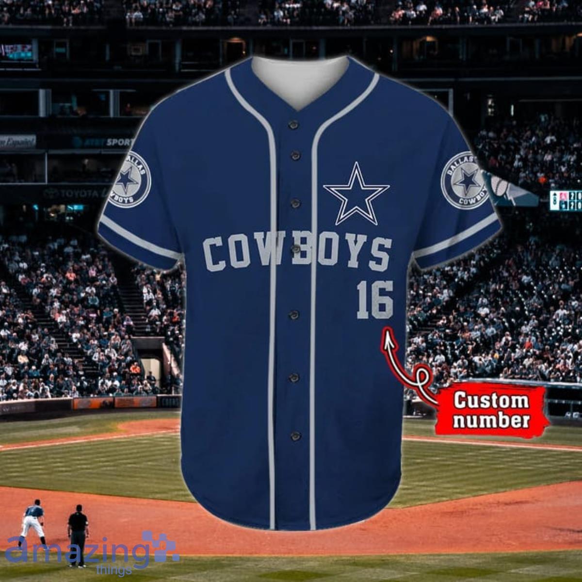 Dallas Cowboys Custom Name And Number Baseball Jersey NFL Shirt Fan Gifts