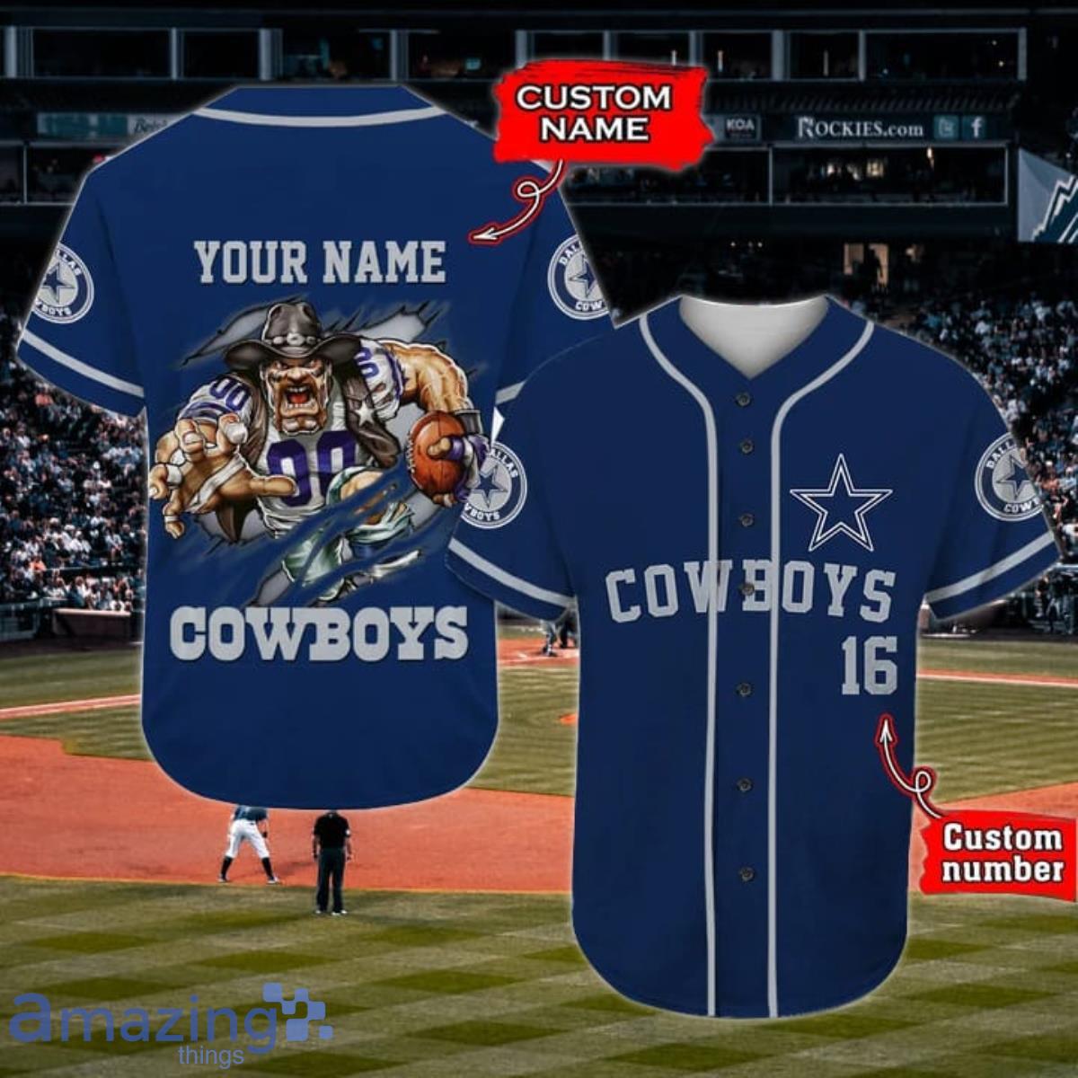 Dallas Cowboys Baseball Jersey Shirt All Over Printed Cowboys