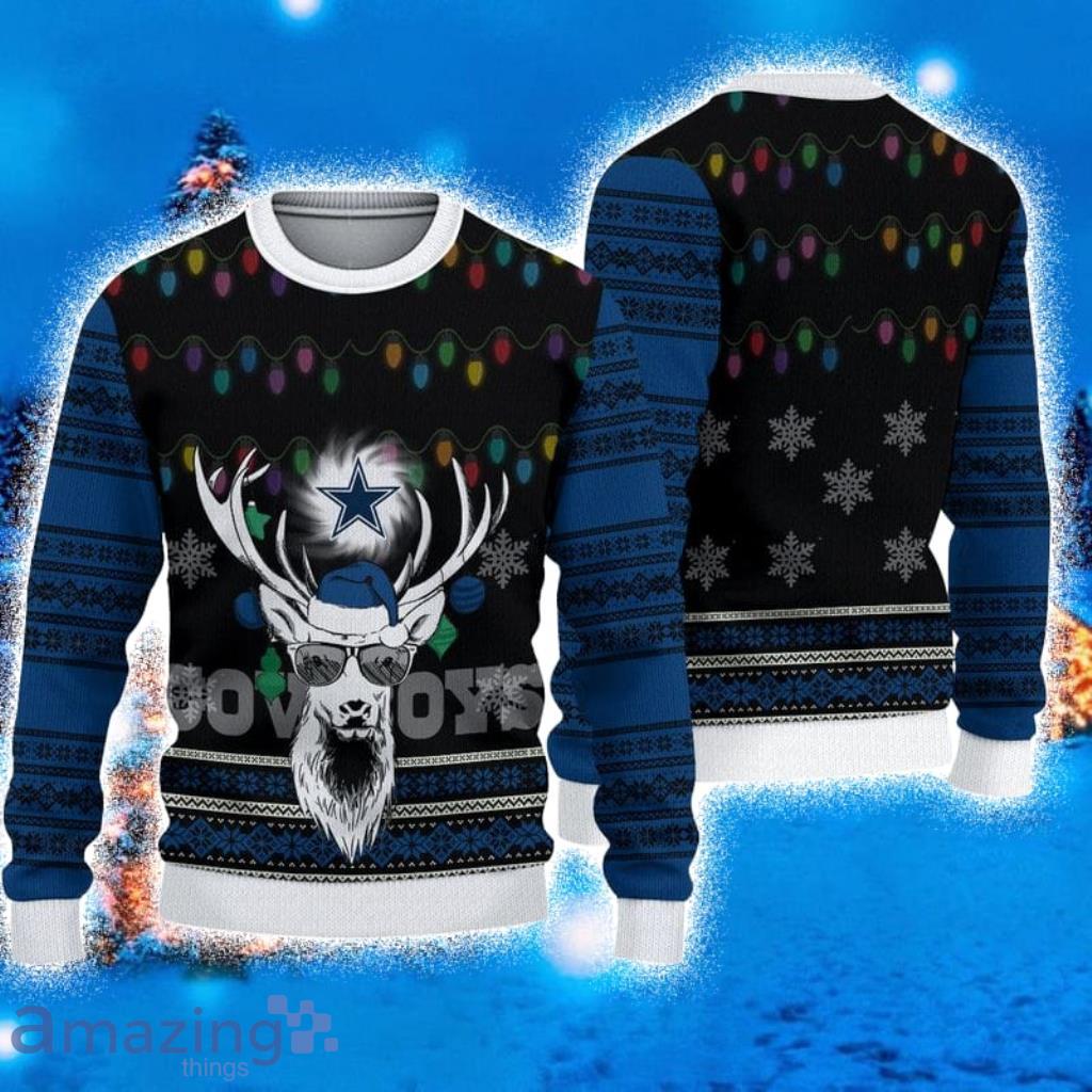 Dallas Cowboys Deer Funny Ugly Christmas Sweater 3D Gift For Fans