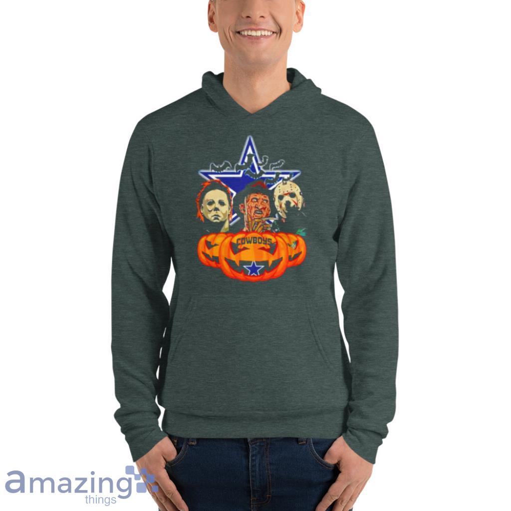 Halloween horror characters dallas cowboys logo pumpkins shirt