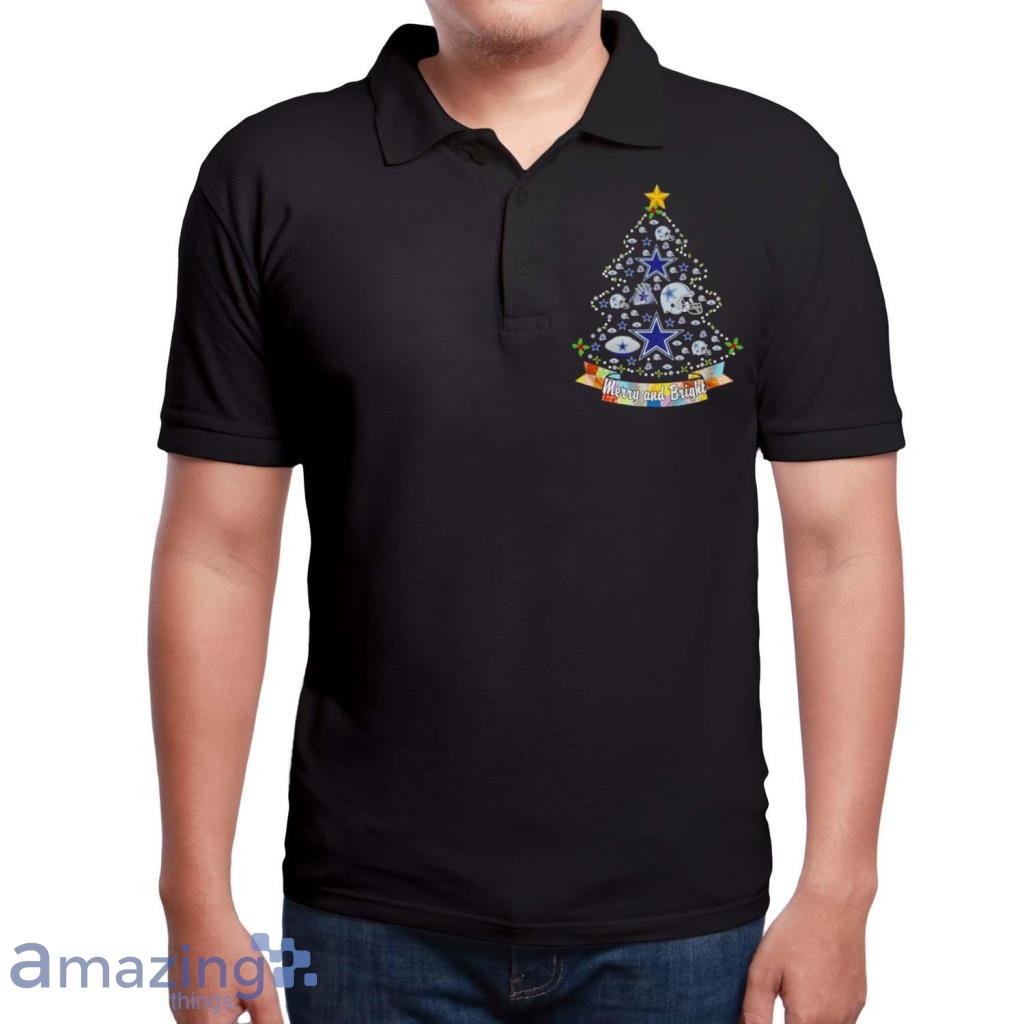 Dallas Cowboys Logo Helmet Tree Merry And Bright Christmas Shirt image Dallas Cowboys Logo Helmet Tree Merry And Bright Christmas Shirt Product Photo 6