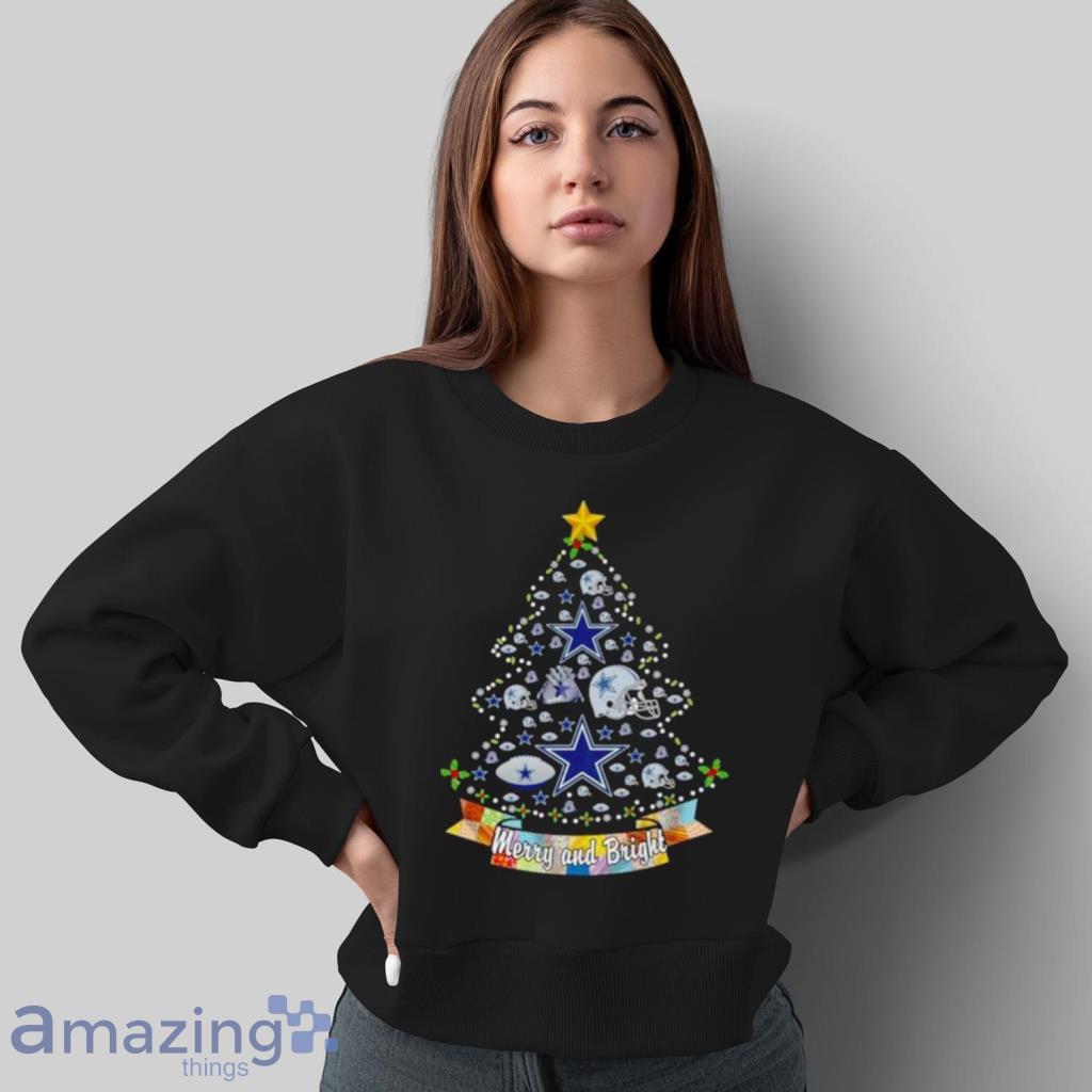 Dallas Cowboys logo helmet Tree Merry and Bright Christmas shirt