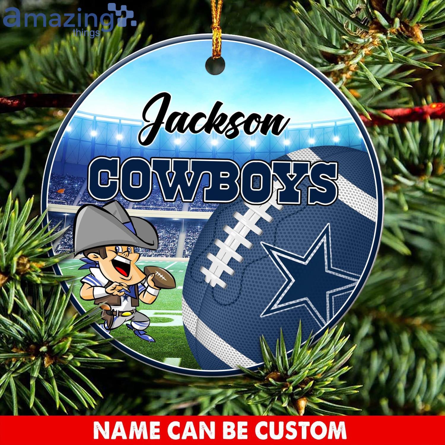 Dallas Cowboys NFL Cute Gnome Christmas Ornament Custom Name