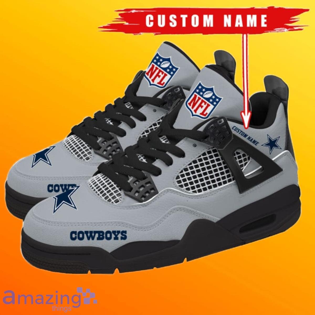 Dallas Cowboys Personalized Air Jordan 4 Sneaker, Custom Dallas