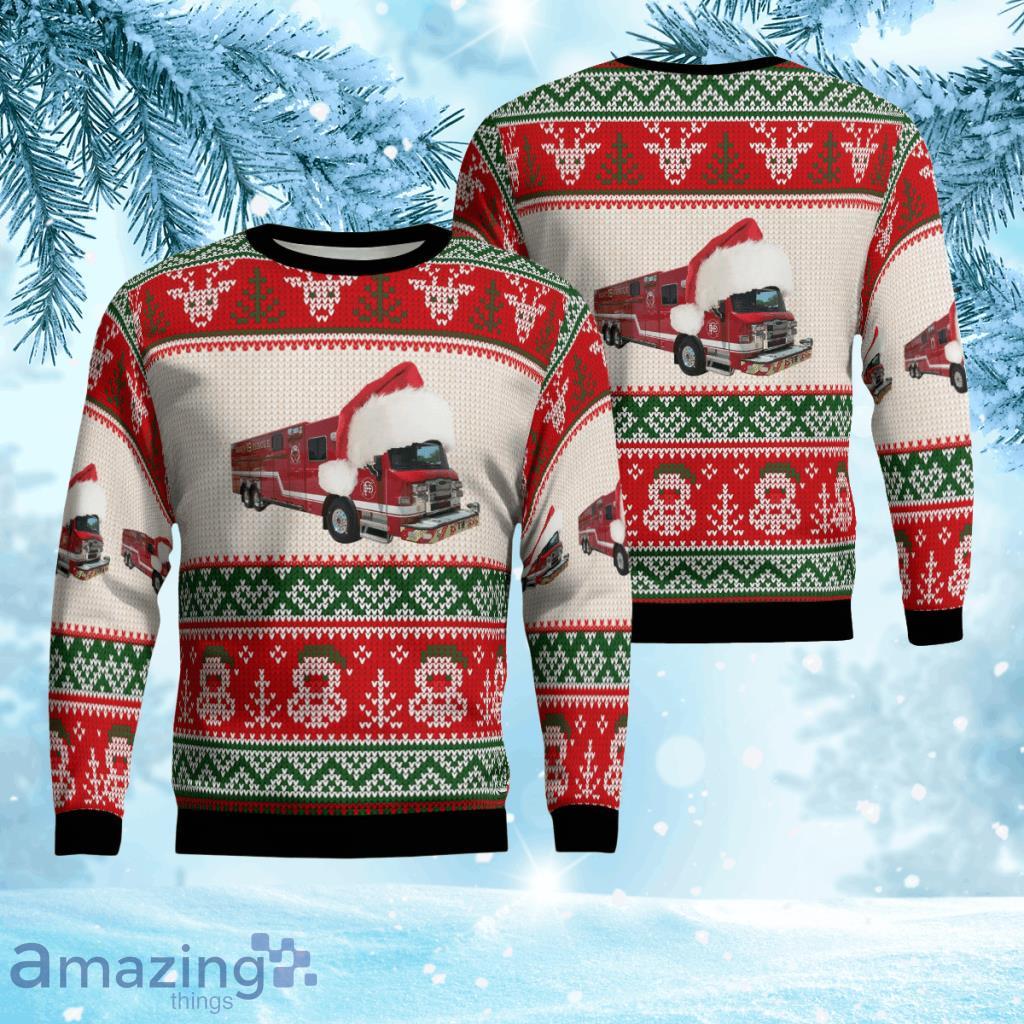 Dallas Fire Station 19 Christmas Ugly Sweater 3D Product Photo 1